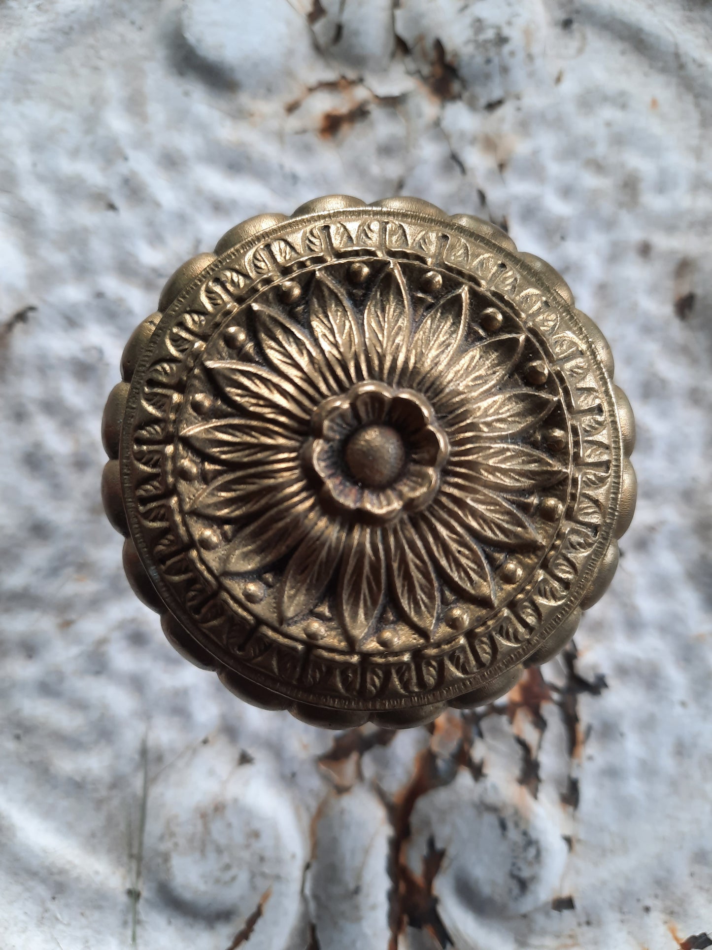 Entry Sized "Marsala" Doorknob by Reading, Large Solid Bronze Antique Entry Doorknob