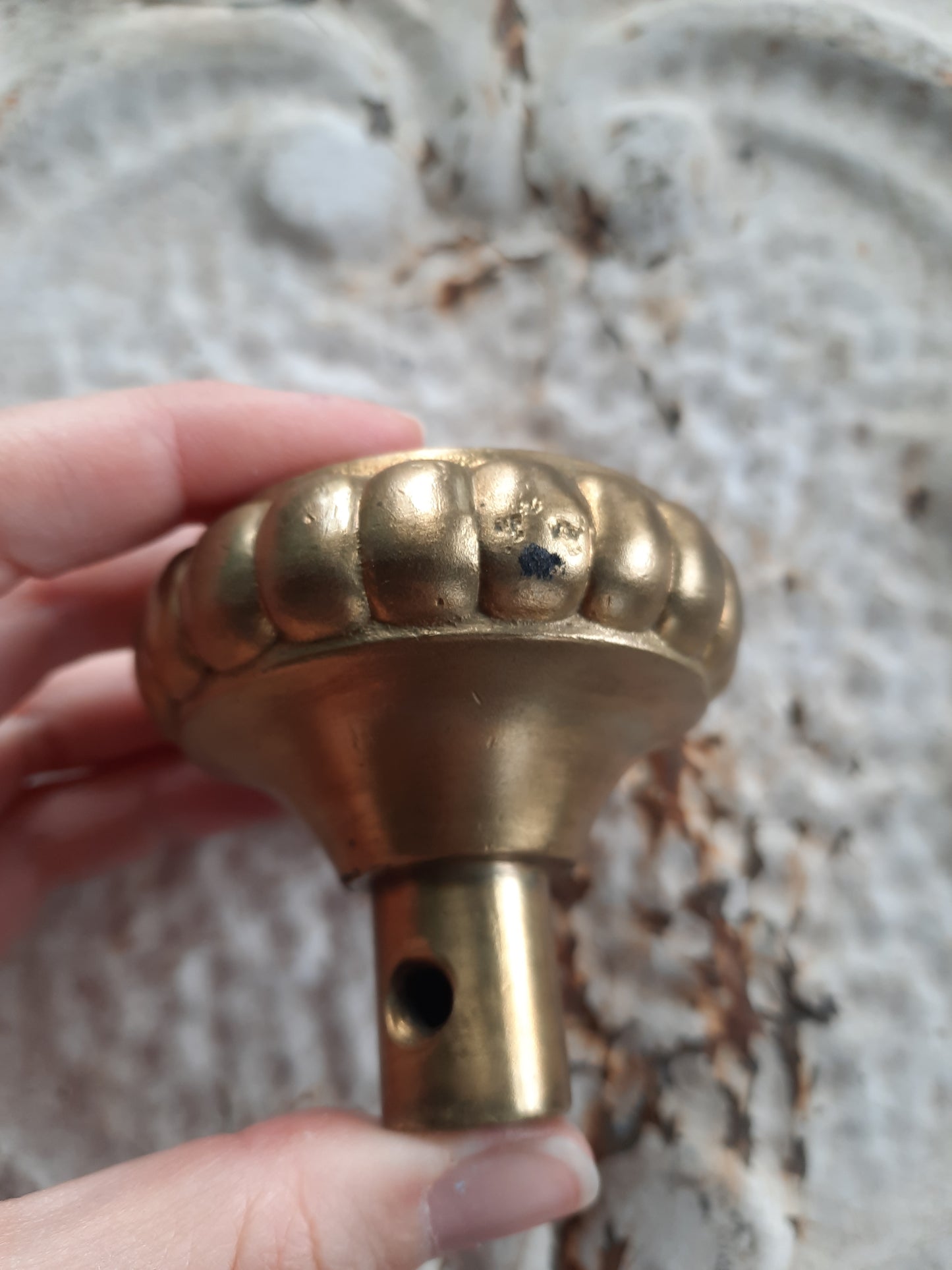 Entry Sized "Marsala" Doorknob by Reading, Large Solid Bronze Antique Entry Doorknob