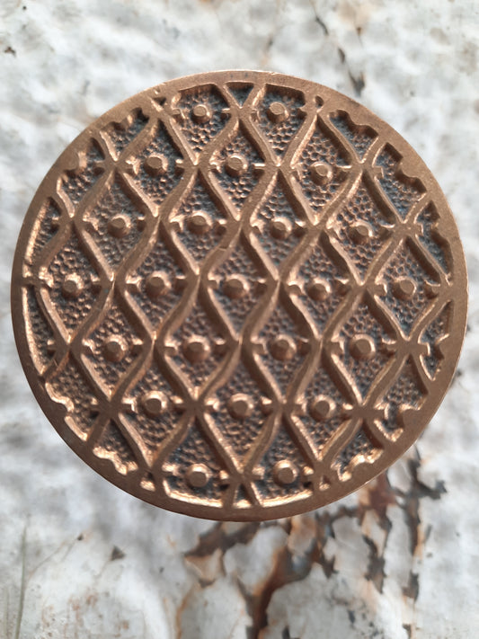 Royal Pattern Doorknob by Kenton, Ornate Bronze Antique Doorknob