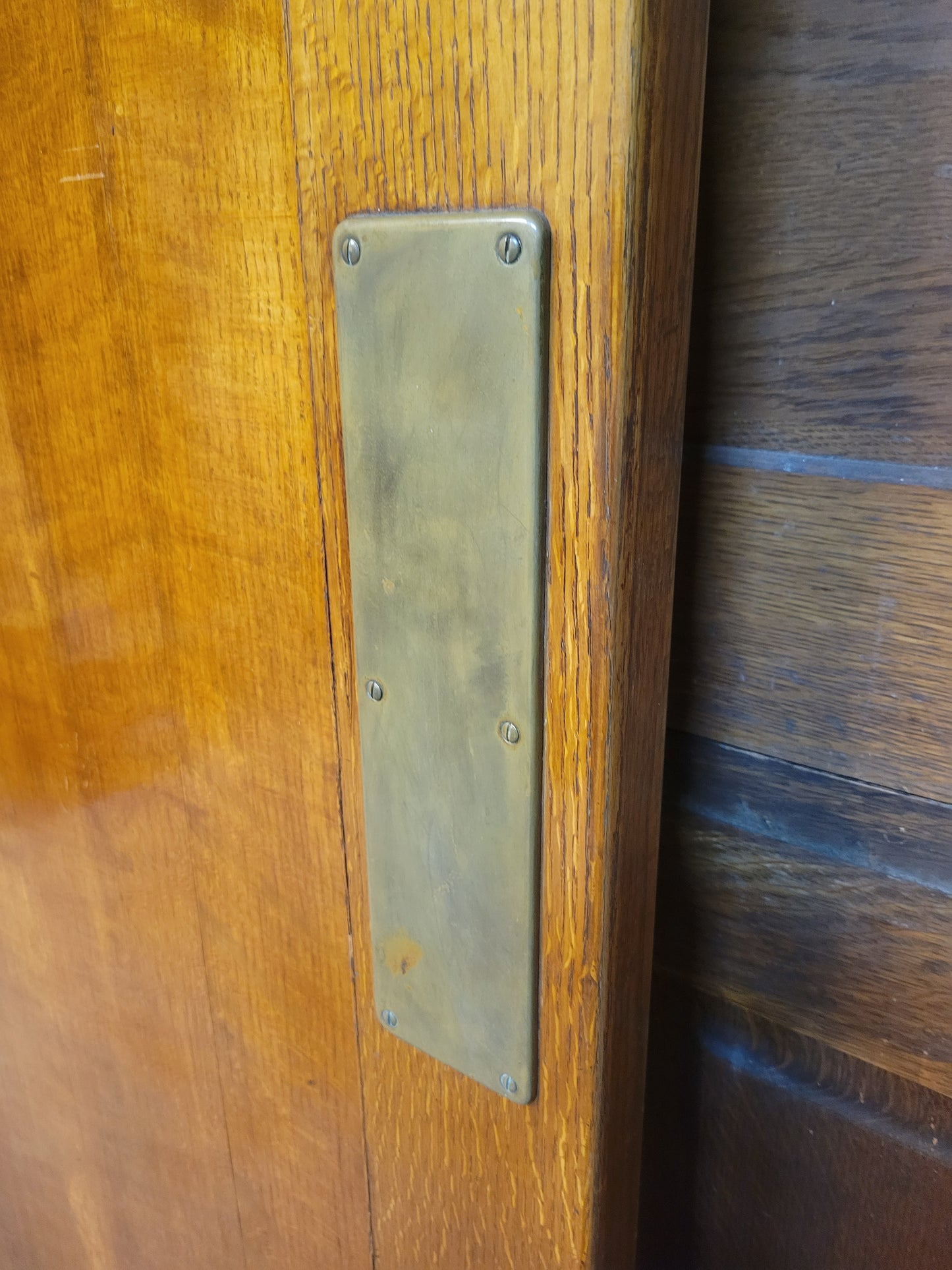 34" Antique Swinging Door with Hardware, Large Solid Wood Butler Style Door