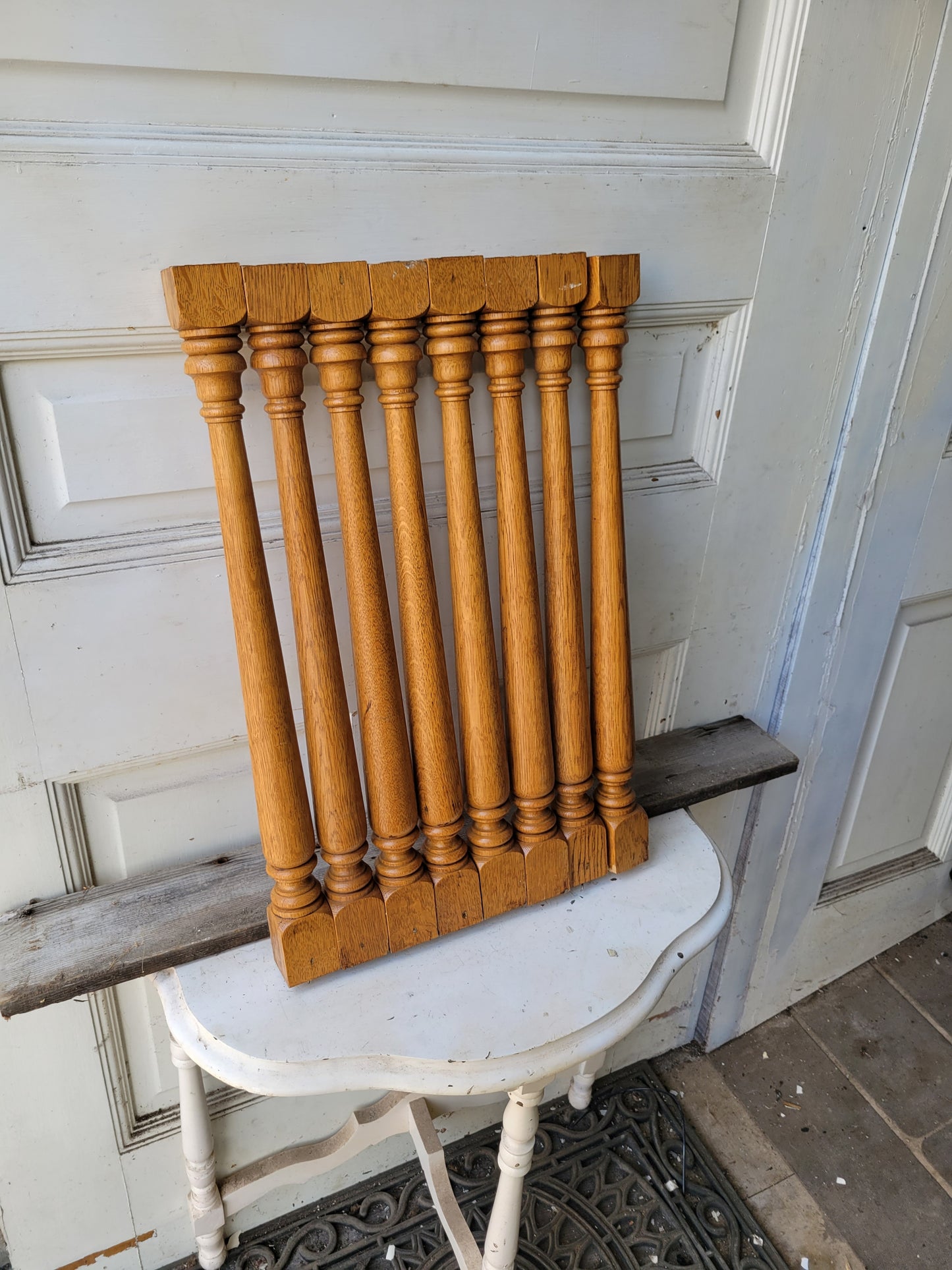 Set of 8 Antique Wood Staircase Spindles, 8 Matching Stair Balusters