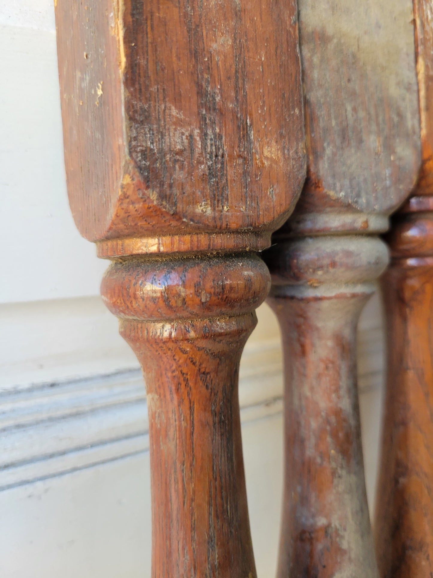 Nine Matching Antique Turned Spindles, Turned Staircase Balusters #01