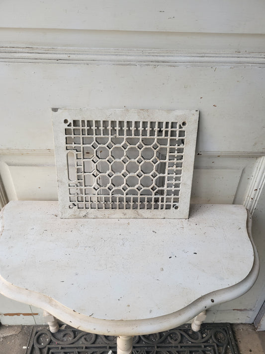 10 x 12 Ornate Cast Iron Register Cover with Honeycomb Design, Floor or Wall Mount Heat Register Grate #060622