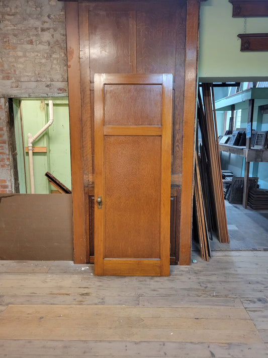 34" Large Vintage Two Panel Door, Wide Two Panel 1900s Pine Interior Door
