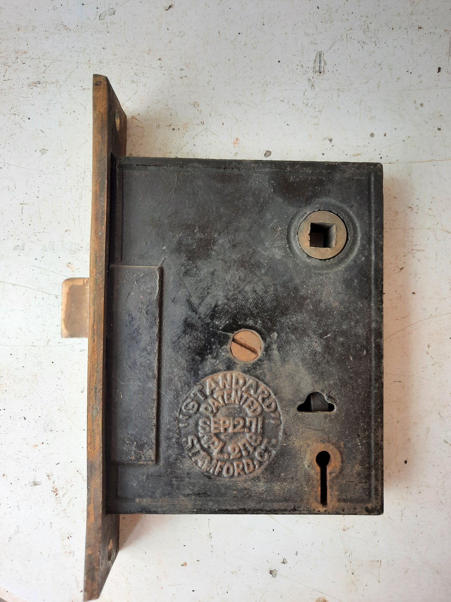 Hammered Bronze Texture Mortise Lock, Victorian Door Interior Mortise Lock