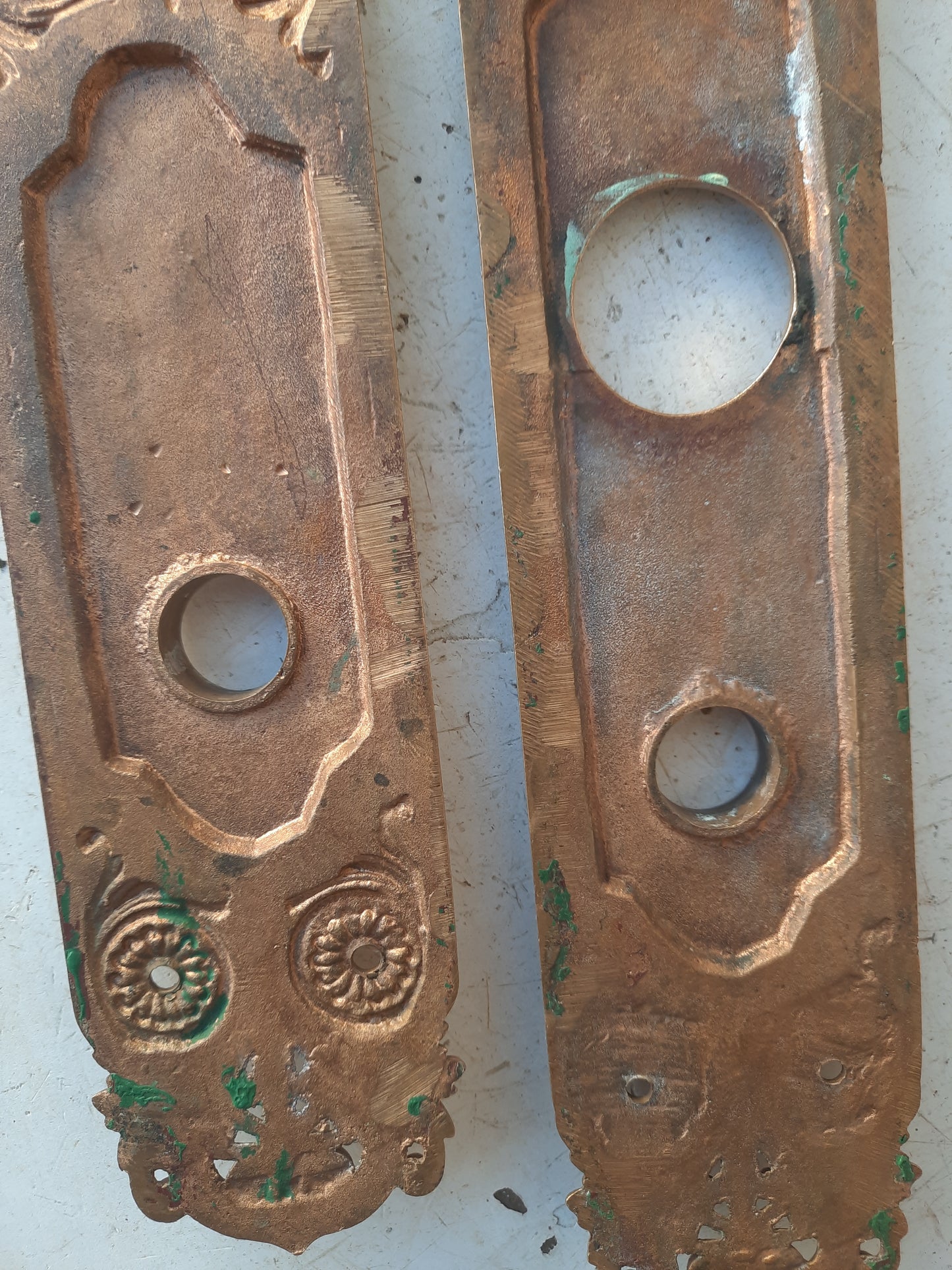 Fancy Brass Doorknob Escutcheons for Entry Door, Fancy Brass Door Knob Backplates