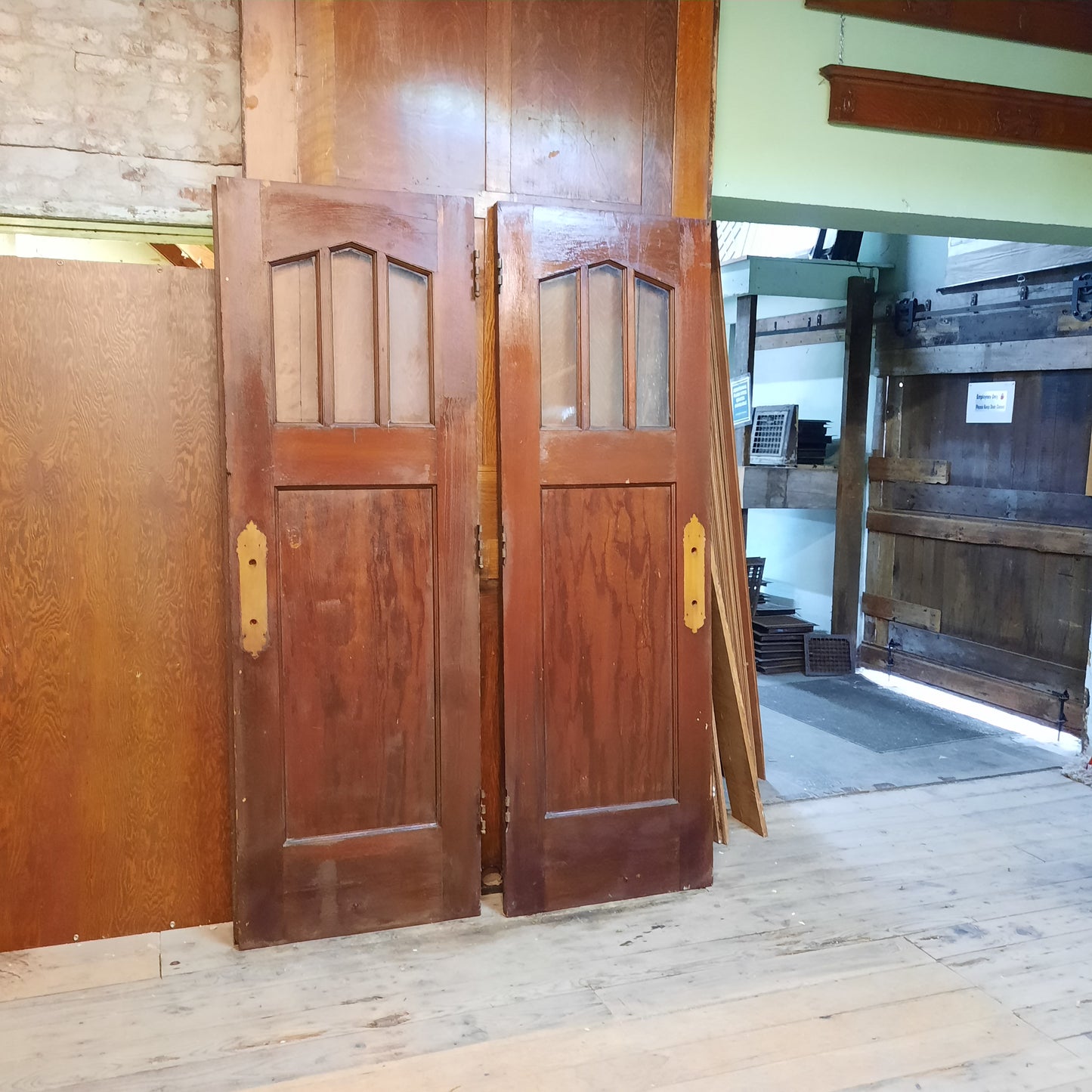 Set of Vintage Double Church Doors, Gothic Window Design Set of Wooden Doors