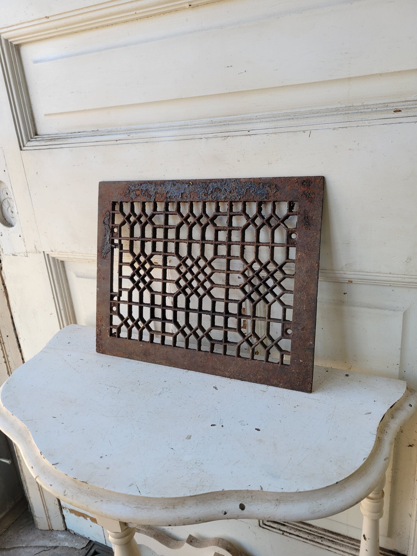 11 x 14 Antique Cast Iron Vent Cover, Floor or Wall Mount Heat Register Grate #113007