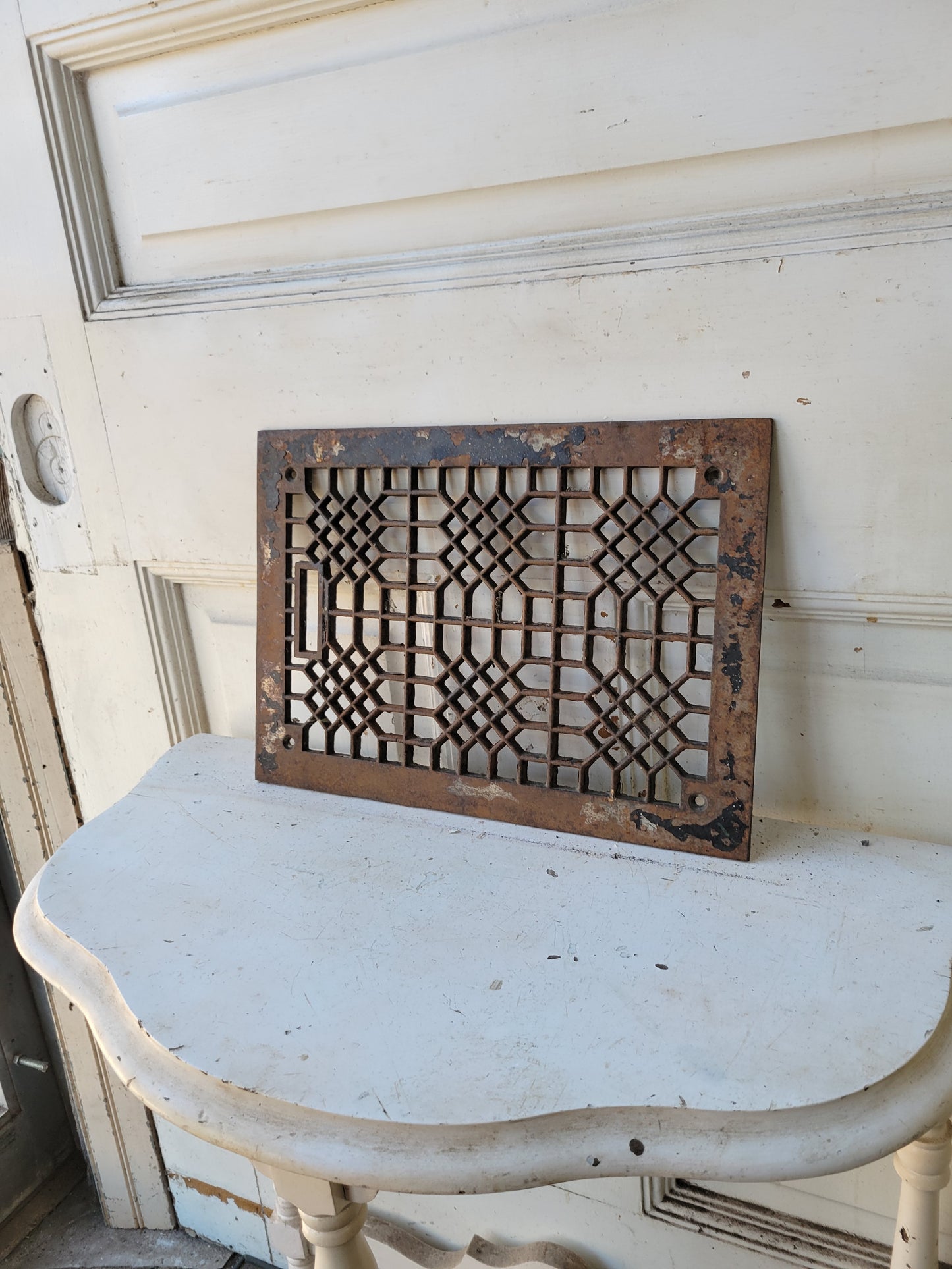 11 x 14 Antique Cast Iron Vent Cover, Floor or Wall Mount Heat Register Grate #113008