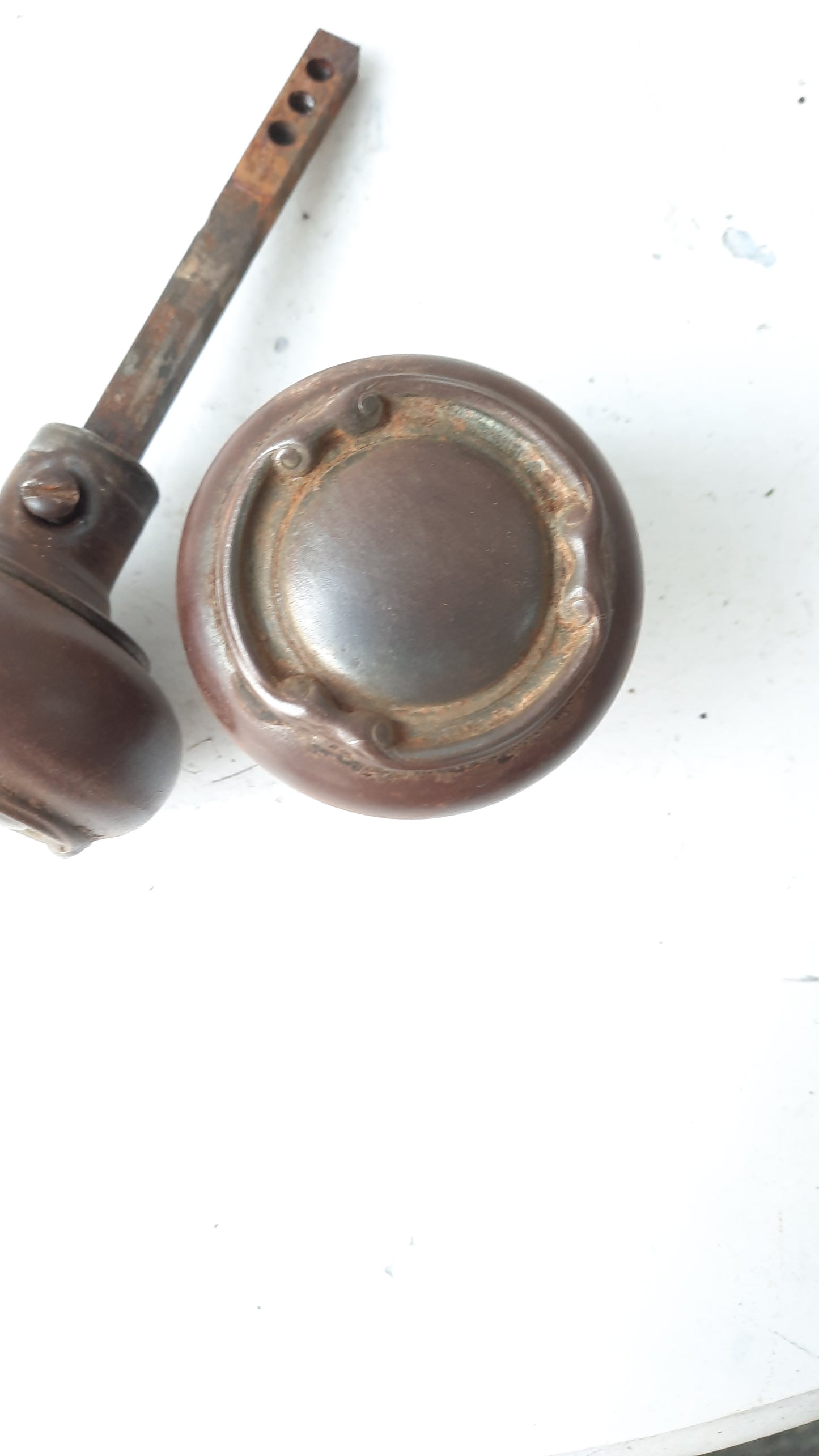 Simple Design Wrought Steel Doorknobs, Antique Pair of Door Knobs