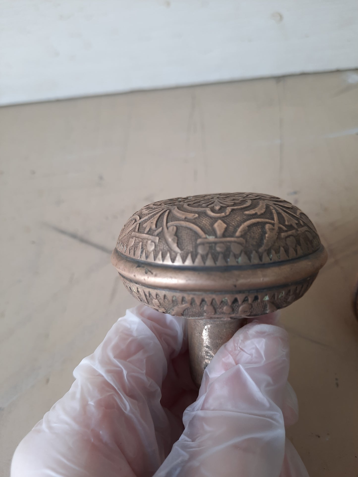 Victorian Wrought Bronze Aesthetic Style Doorknob Set, Antique Eastlake Bronze Ornate Door Knobs