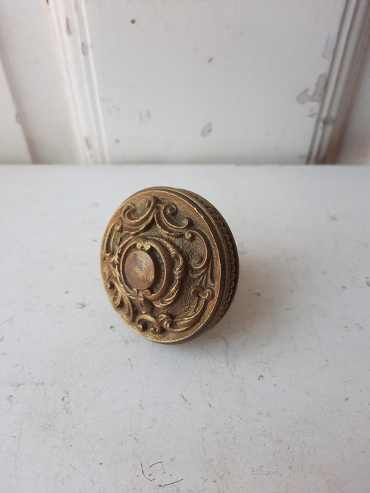 Ornate Antique Bronze Style Doorknob, Victorian Era Bronze Fancy Door Knob 3/8" Spindle