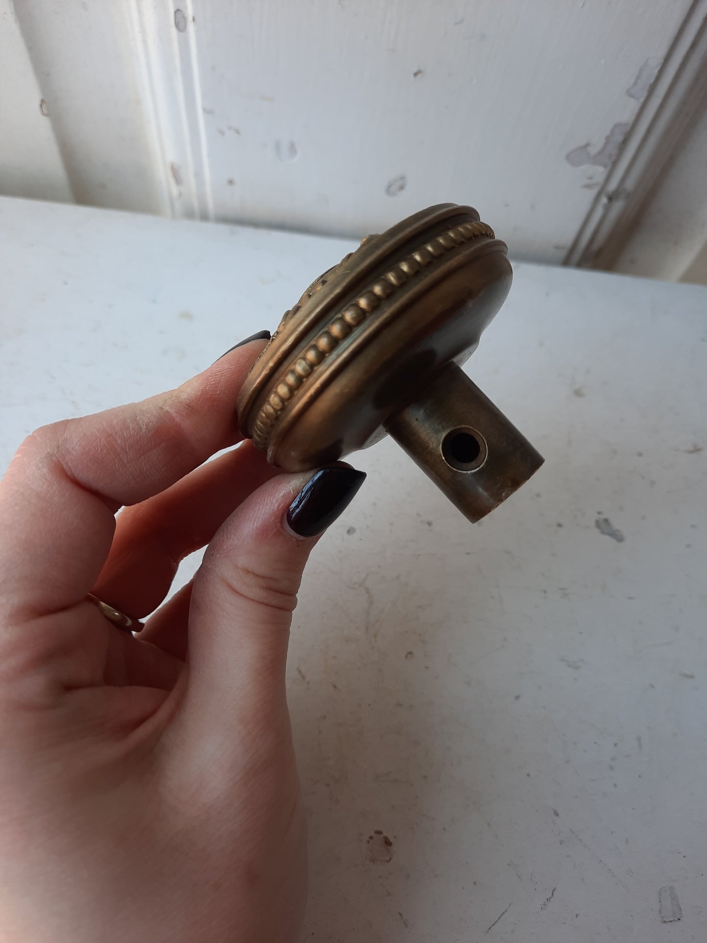 Ornate Antique Bronze Style Doorknob, Victorian Era Bronze Fancy Door Knob 3/8" Spindle