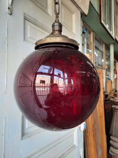 Red glass pendant lights deals